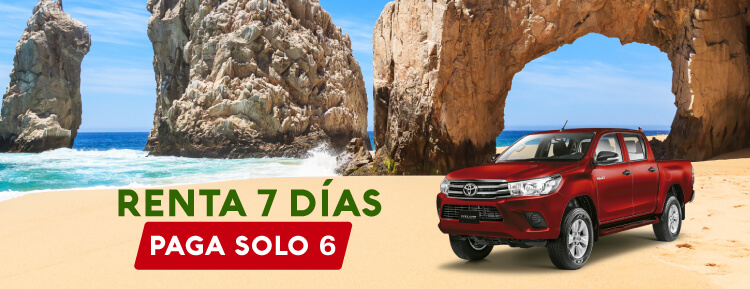 Renta por 7 dias y solo pagas 6